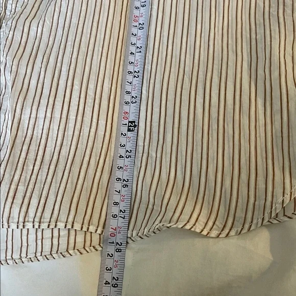 Zara | Semi Sheer |Pinstripe |Collared |Button Down |Wide Cuff |Blouse |Size XXL - Picture 13 of 14